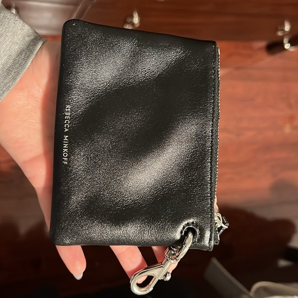 Rebecca minkoff black and pearls card holder with key chain. - Picture 2 of 3